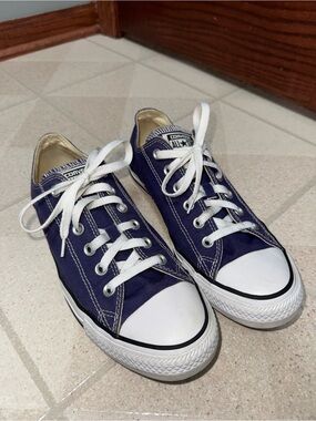 Converse Navy Blue Low Top Sneakers with White Accents